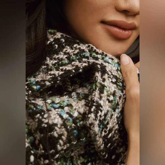 By Anthropologie Double-Breasted Tweed Coat old preppy oversized modern preppy - Picture 5 of 12